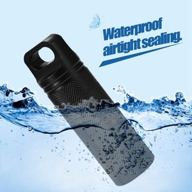 ZJchao Pastillero Llavero Pequeño, Pastillero Al Aire Libre, Contenedor de Pastillas Impermeable Llavero Botella de Almacenamiento Tanque Caja de Medicina Pastillero Contenedor con Sello (BLACK)