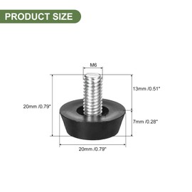 sourcing map Adjustable Furniture Levelers, 18Pcs M6x13x20mm Furniture Leveling Leg Screw in Threaded Furniture Glide Leveling for Table, Chair, Furniture Legs, Black