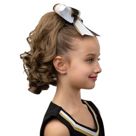 Perfect Curls Cheerleader Hairpiece, 14 inch Curly Ponytail Hairpiece for Young Girls (Chestnut)