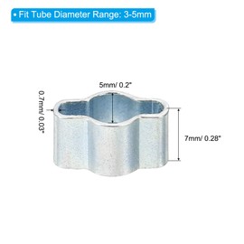 PATIKIL 50 Pack 3-5mm Double Ear Hose Clamp, Galvanized Steel O Clip Crimp Rings for Fuel Petrol Pipe Tube Fitting Connections, Silver Tone
