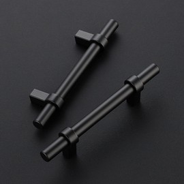 Ravinte 30 Pack 6 Inch Cabinet Pulls Matte Black Kitchen Cabinet Hardware Cupboard Handles with Square Base 6" Length,3.5" Hole Center