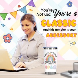 80th Birthday Gifts for Her,80 Years Old Gifts Idea for Women 1945 Tumbler Gifts for Women 80th Birthday Gifts for Women Mom Eighty Tumbler 20OZ