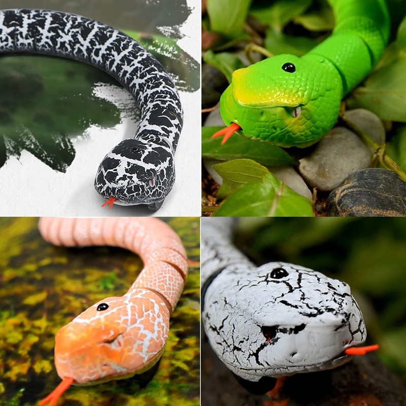 RC Snake Toy Retractable Tongue Swinging Tail Sliding Motion USB