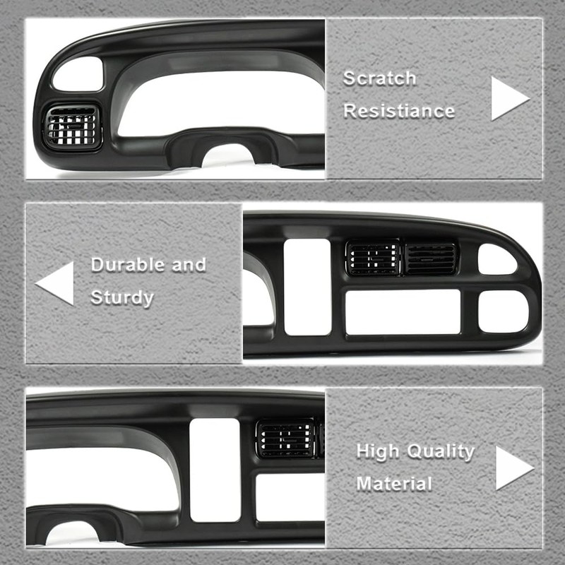 PIT66 Dash Board Bezel Cover w/Vents Compatible with 1998-2002 Dodge
