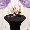 JISEN Cocktail Spandex Fitted Stretchable Elastic Tablecloth 28x43 Inch Black