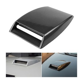 JNNJ Universal Car ABS Decorative Airflow Intake Shovel, Turbo Bonnet Vent Cover Hood, Hood Air Vent Modified Accessories (Carbon Fibre)