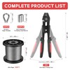KALLSDY Wire Rope Crimping Tool Kit, 328FT Stainless Steel Cable