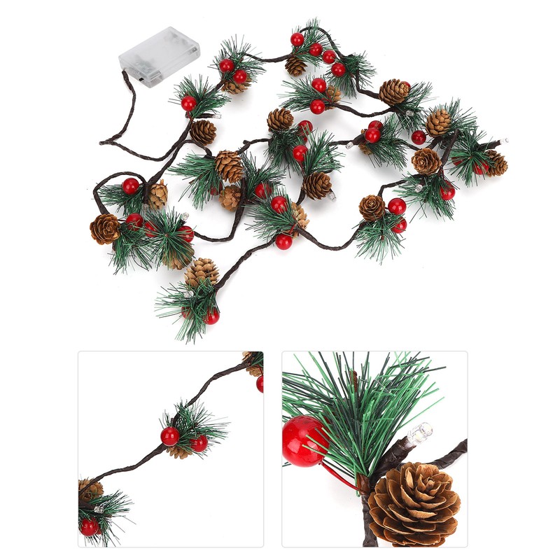 2m 20LED Christmas Pine Cones String Lights for Xmas Wreath