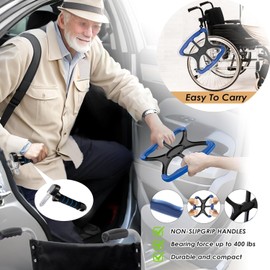 3 Piece Elderly Assistance Kit-Car Door Aid Handle for Elderly, Standing Aid, Portable Lift Auto Cane for Elderly and People with Reduced Mobility.