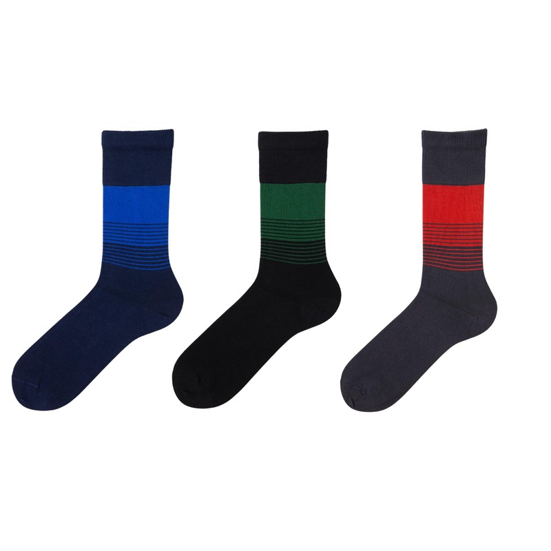 Ntelioglou Breathable Checked Patterned Men's Socks | 3-Piece Cotton Checked