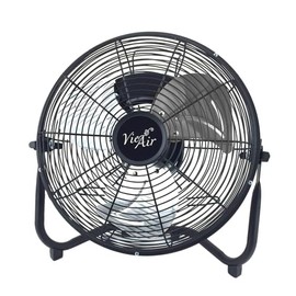Vie Air 12 Inch Industrial Powerful and Quiet Heavy Duty Metal Floor Fan, Black