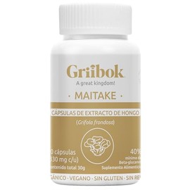 Griibok  Hongo Maitake  90 cápusulas de 330 mg cu  Orgánico Vegano Sin Gluten                                                                         
