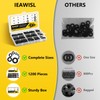 1200Pcs Nylon Flat Washers for Screws Bolts, Black Plastic Washers,