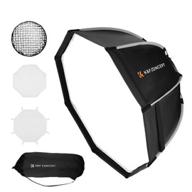 K&F Concept 26''/65cm Octagonal Softbox, Quick Release Bowens Mount Softbox with Honeycomb Grid, Light Diffusers, Carrying Bag, for Photography Studio Speedlite Flash and Monolight