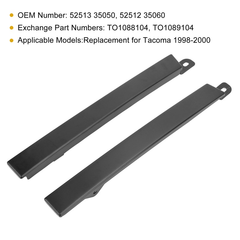 Front Bumper Headlight Trim Panels Black 1 Pair Replacement for