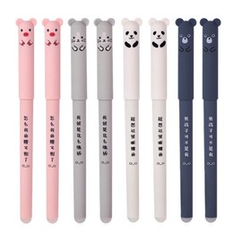 Cute Animal Gel Pen, 0.35mm Cartoon Animal Erasable Blue Ink Gel Pen Student Stationery Office Gift Back To School Gift Set(Blue,8Pcs)