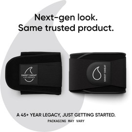 Sports Research Sweet Sweat Waist Trimmer Pro Series - Sweat Enhancing Fitness Belt for Women & Men - Adjustable Straps · Back & Core Support - Black (Med-Lrg)