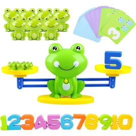 Math Balance Counting Learning Scale Educational Toy Game Kid Child Age 3-5 5-7 8 Year Old Girl Boy Toddler Preschool Kindergarten Stem Gift Montessori Number Activity Science Manipulative Board Frog