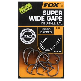 Fox Edges Armapoint Super Wide Gape Inturned Eye Hooks - 10 Hooks, Size: 2