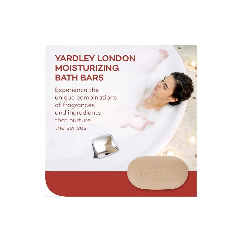 Yardley London Cocoa Butter Bar Soap, Unisex, 4.25 oz
