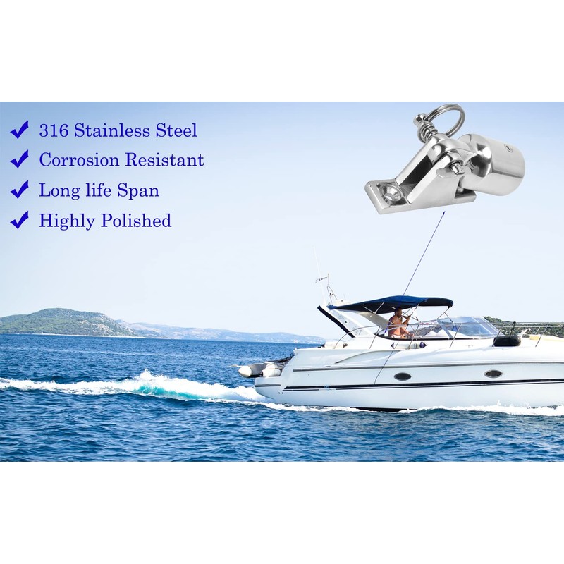 GaiRen Bimini Top Hardware, Deck Hinge with Quick Release Pin,