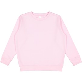 LAT Youth Crewneck Sweatshirt Boys & Girls | Kids Long Sleeve Fleece Top, Pink, X-Large