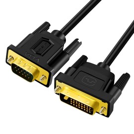 SHULIANCABLE DVI to VGA Cable, DVI-D 24+1 to VGA Cable Male to Male 1080P Full HD for HDTV PC Host Laptop Monitor and Projector (15 Feet)