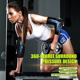 KHYYQUA Elbow Support for Men and Women, Elbow Brace, Compression Elbow Bandage, Sports Compression Sports Bandage for Tennis, Volleyball, Strength Sports, Golf, Handball, Nordic Walking (M)