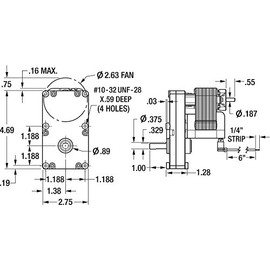 Dayton 1LNF8 AC Gearmotor 115 Nameplate RPM 6 Max. Torque 150.0 in.-lb. Enclosure Open