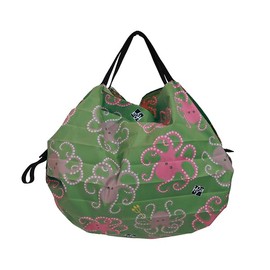 Shupatto Itoya Compact Bag S, green, pink