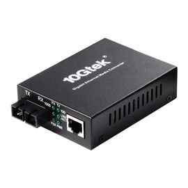 Gigabit Ethernet Media Converter with a Built-in 1Gb Multimode SC Transceiver, 10/100/1000M RJ45 to 1000Base-SX, up to 550m, with a British Power Supply