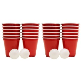 Black Duck Brand Set of 2 Mini Beer Pong Game Sets! Shot Pong Game! (4 Balls - 24 Cups)