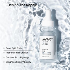 My Way Hair DNA Repair Oil – Restorative and Heat Protectant Oil for Frizz Control – Adds Shine and Seals Split Ends – Paraben, Phthalate, Sulfate, and Cruelty-Free Hair Care (1 oz)