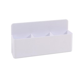 MEISO Magnetic Pen Holder, Marker Holder, Magnetic Pen Holder, Pen Organiser, Magnetic Storage Box with 3 Compartments for Refrigerators, Whiteboards and Other Magnetic Surfaces (White)