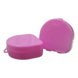 Dental Porta Guarda Estuche Para Aparato Ortodoncia ( 1 Caja ) Color Rosa Pastel