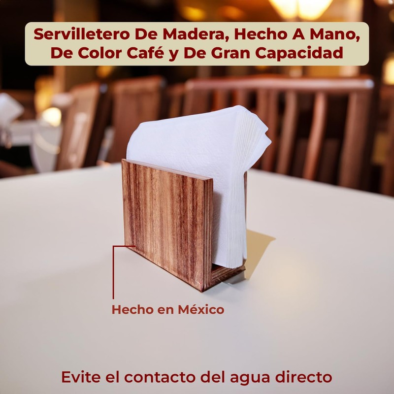 Servilletero para Mesa de Madera Hecho a Mano - Porta
