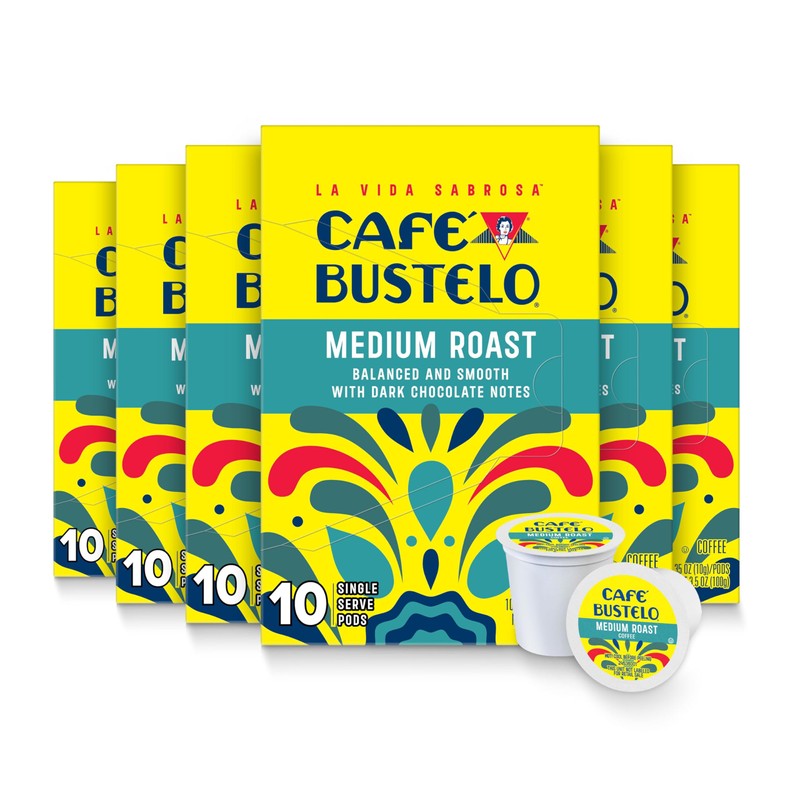 Café Bustelo Medium Roast, Single Serve Coffee Pods, 10 Count