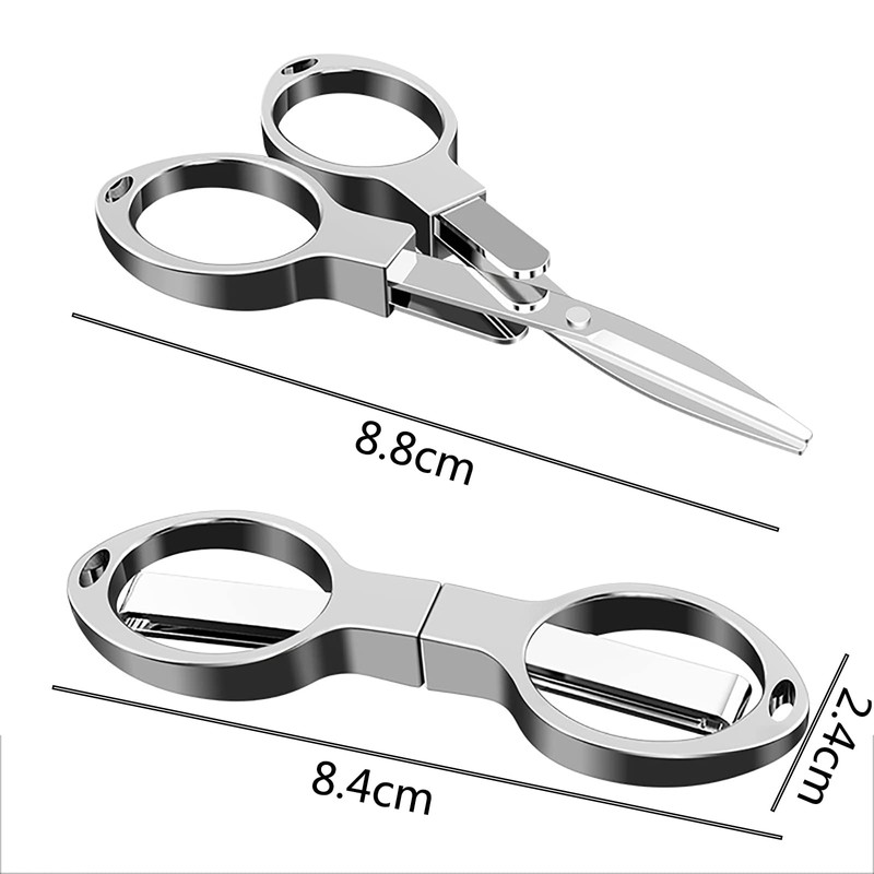 SHULLIN 2 Pcs Portable Glasses Scissors, Ultra Small, Folding Scissors,
