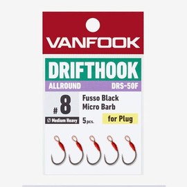 Vanfook DRS-50F Drift Hook, All Around, Pack of 5, Fluorine Black #8