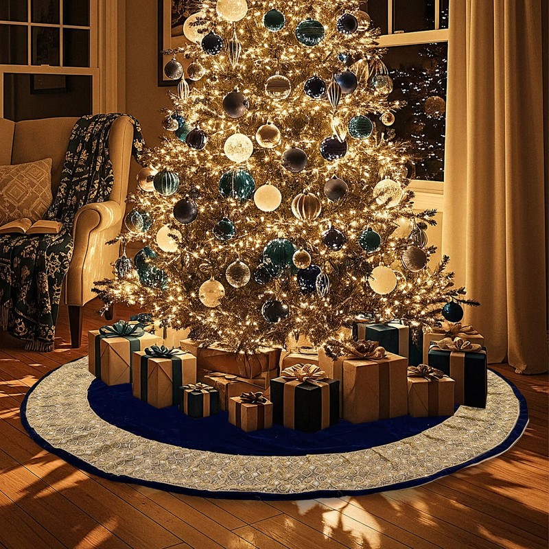 OurWarm 72Inch Christmas Tree Skirt, Extra Large Velvet Tree Base