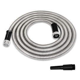BOSNELL Metal Garden Hose, Stainless Steel Water Hose with Nozzles, Ultra Flexible and Tangle Free(10FT)