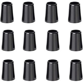 SummerHouse 12 Pieces Solid Black Flat Golf Iron Ferrules for Tapered 0.355 Shaft and 0.370 Shaft 0.500/0.750/1.000 Height Optional (0.370ID*0.530OD*0.750L)