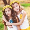 Xepeelo Yellow Glitter Knotted Headband Summer Knot Hair Bands Fashion