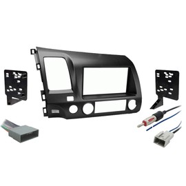 Harmony Audio Compatible with Honda Civic 2009 2010 2011 Single or Double DIN Stereo Radio Install Dash Kit Gray