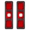 Partsam 2x LED Triple Tail Lights Rectangle Vertical Mount 40