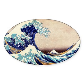 CafePress Great Wave Off Kanagawa Oval Car Bumper Sticker