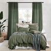 XTMYI Short Curtains for Bedroom,Pole Pocket Back Tab Linen Boho