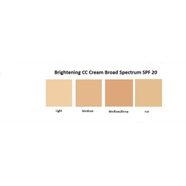 Brightening Color Correcting CC Cream SPF 20 mediam coverage - 4 in 1 - Foundation sunscreen anti aging moisturizer (Medium)