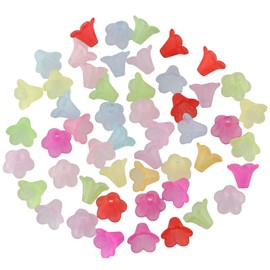 150 Pcs Colorful Frosted Acrylic Flower Beads Mini Flower Spacer Beads for DIY Necklace Jewelry Making