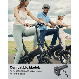 JUFZQO 1 Pair 48V Throttle Display Accelerator Fit for Jetson Haze Folding Ebike and dyu Y16 Electric Bicycle, 48V Electric Bicycle Throttle Grip, 6-Pin Connector